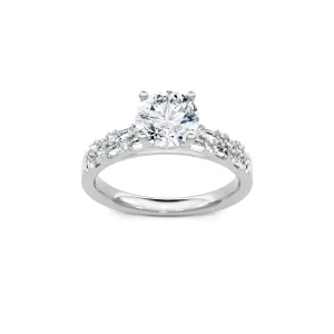 0.30ctw Baguette and Round Diamond Engagement Ring