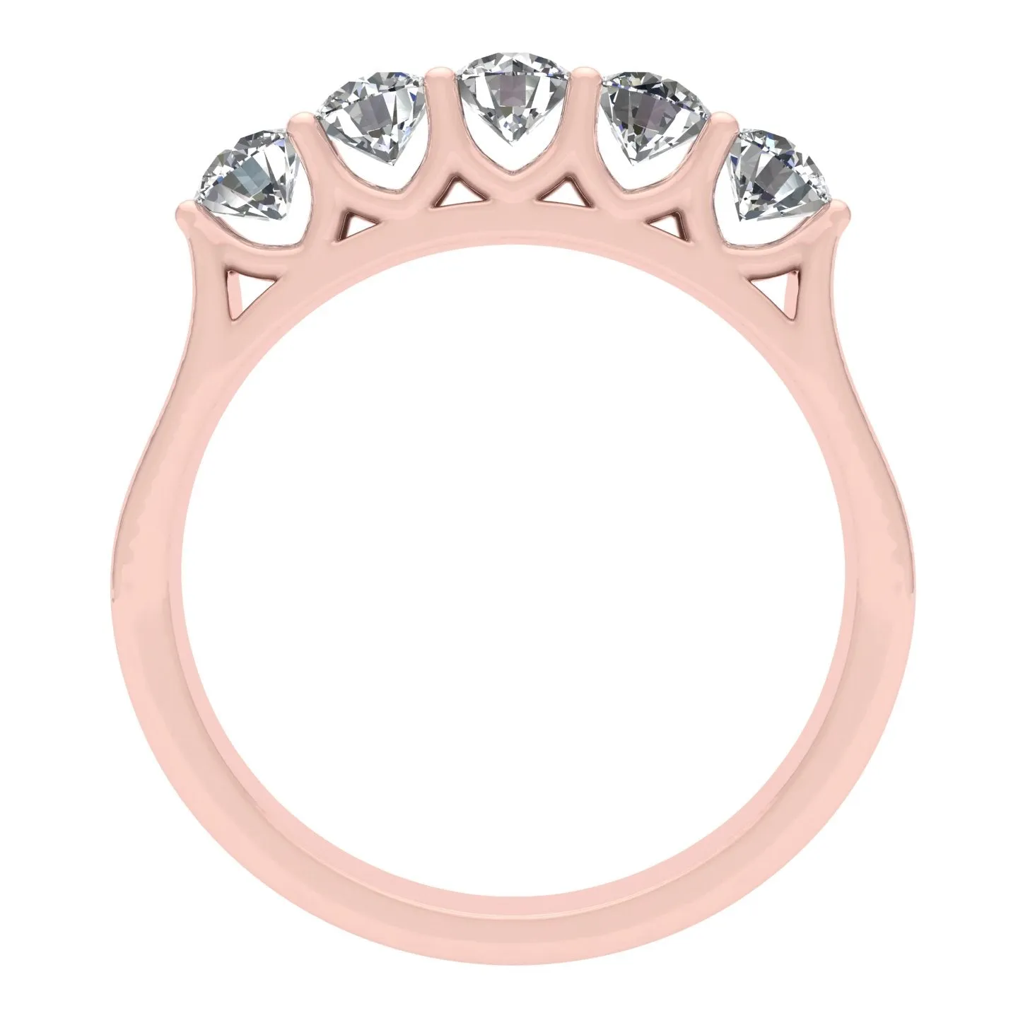 1.00ctw Diamond Five Stone Wedding Band in 14k Rose Gold (J-K, I2-I3)