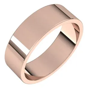 10K Rose 6 mm Flat Band Size 12.5