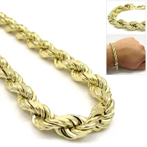10K Trendy Yellow Gold Men’s Rope Bracelet 2.5MM 8" 1.52 Gram
