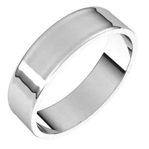 10K White 5 mm Flat Ultra-Light Band Size 9.5