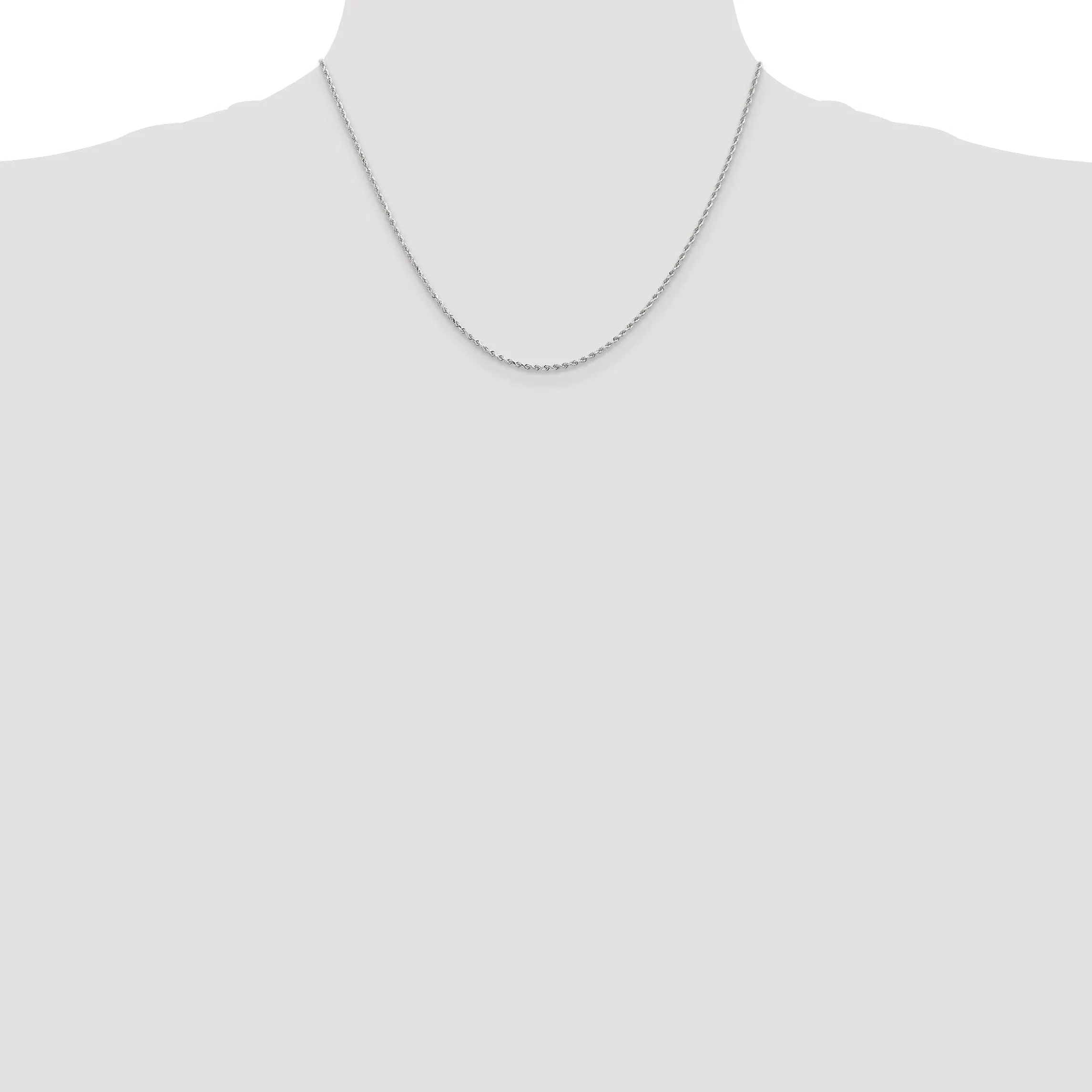 10K White Gold 1.75mm D.C Rope Chain