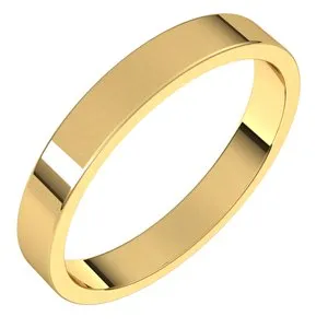 10K Yellow 3 mm Flat Band Size 10