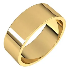 10K Yellow 7 mm Flat Band Size 9