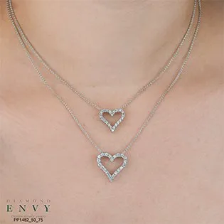 10K Yellow Gold (0.13ct - 0.75ct) Diamond Heart Pendant