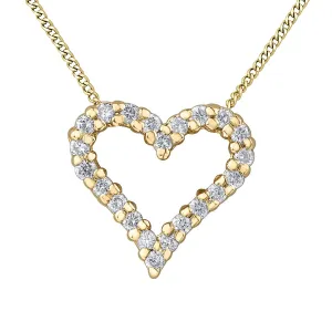 10K Yellow Gold (0.13ct - 0.75ct) Diamond Heart Pendant
