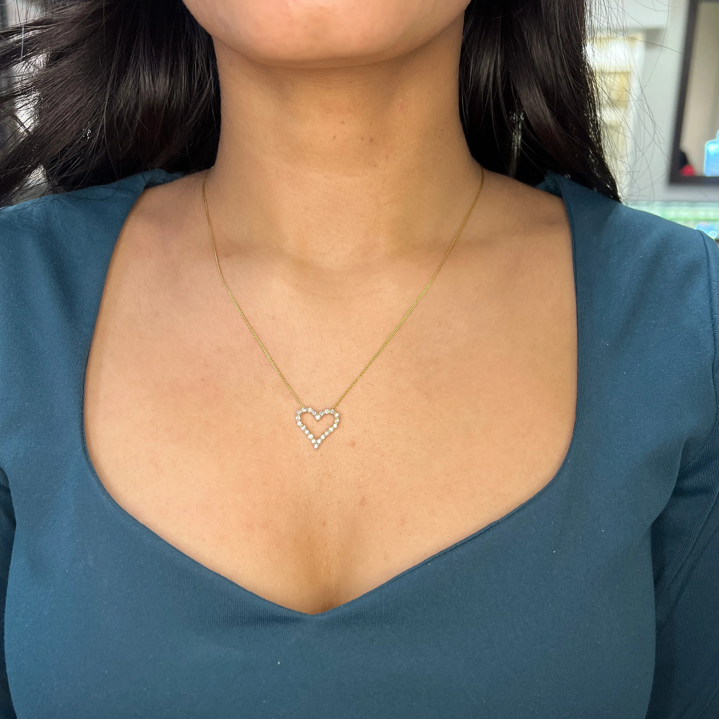 10K Yellow Gold (0.13ct - 0.75ct) Diamond Heart Pendant