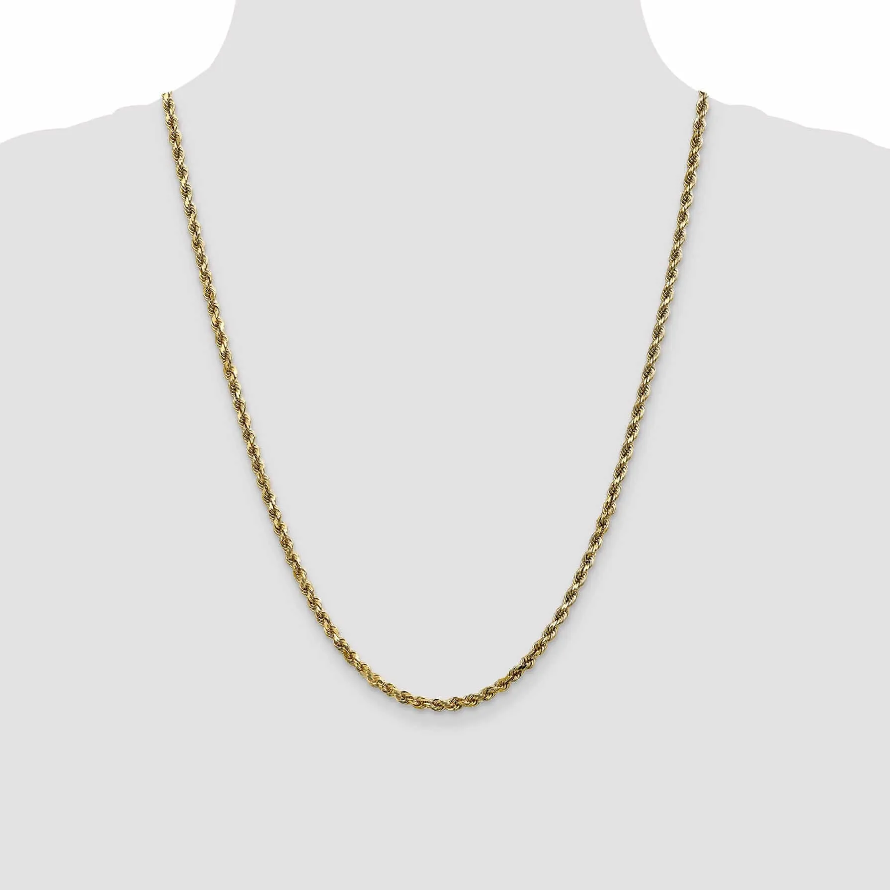 10k Yellow Gold 3.5mm D.C Rope Chain