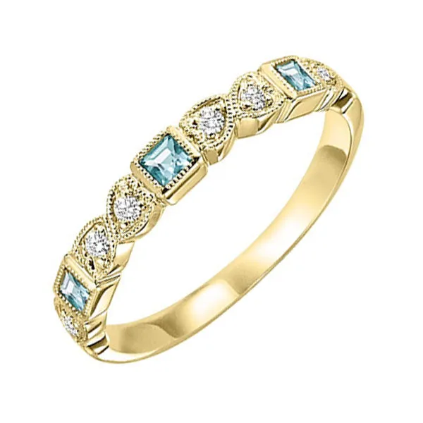 10KT Yellow Gold & Diamond Classic Book Stackable Fashion Ring  - 1/10 ctw