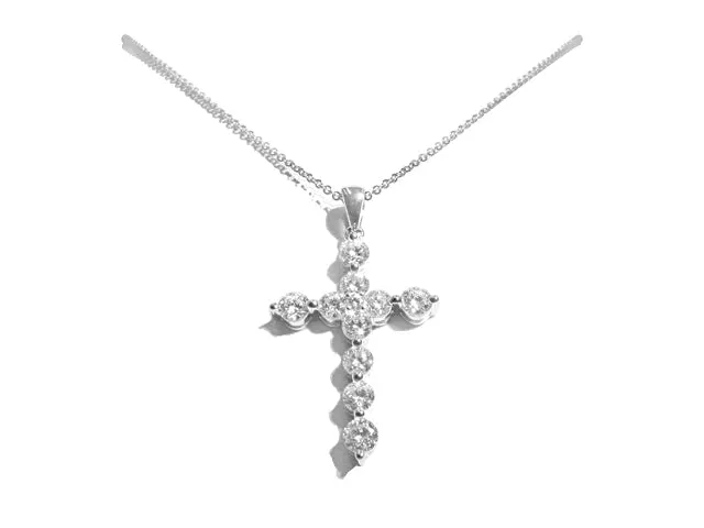 1.42ct tw Diamond Cross Pendant Necklace