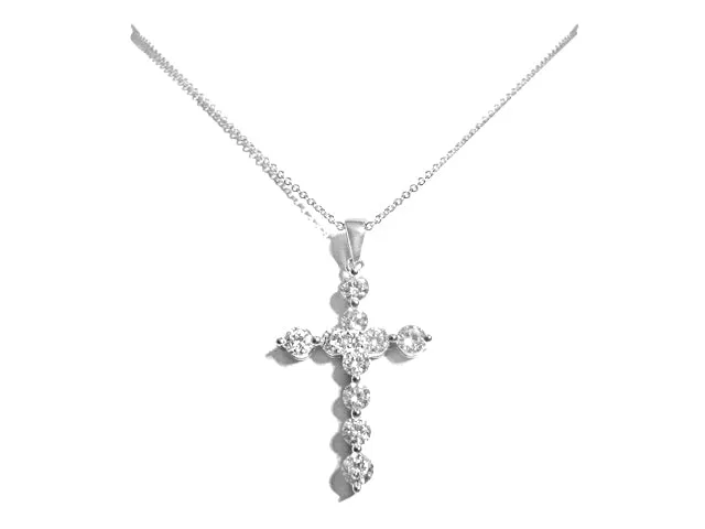 1.42ct tw Diamond Cross Pendant Necklace