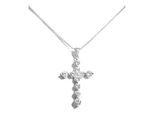 1.42ct tw Diamond Cross Pendant Necklace