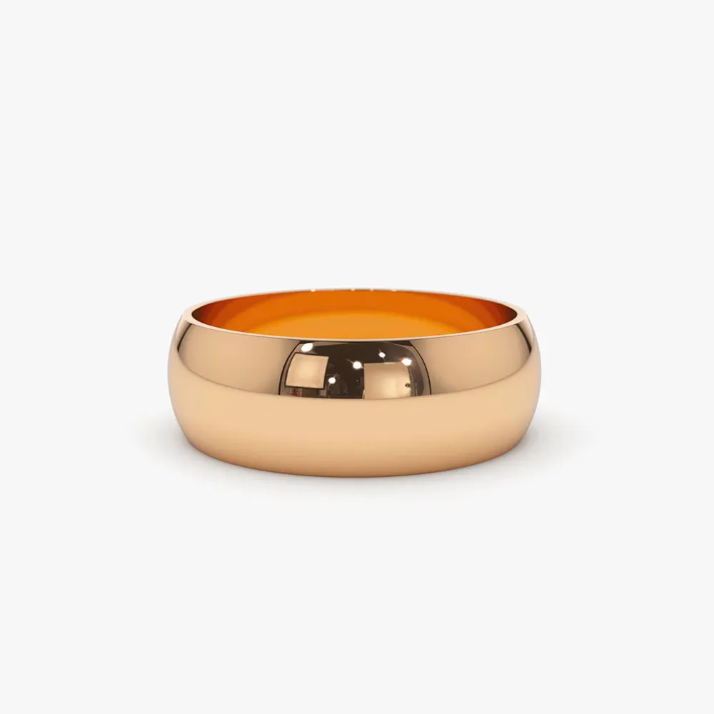14k Classic 6MM Dome Wedding Ring