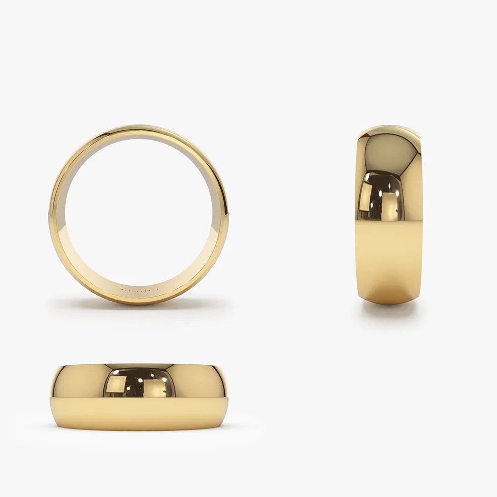 14k Classic 6MM Dome Wedding Ring