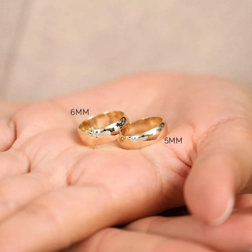 14k Classic 6MM Dome Wedding Ring