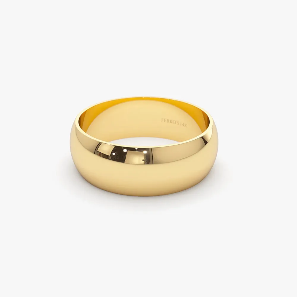 14k Classic 6MM Dome Wedding Ring