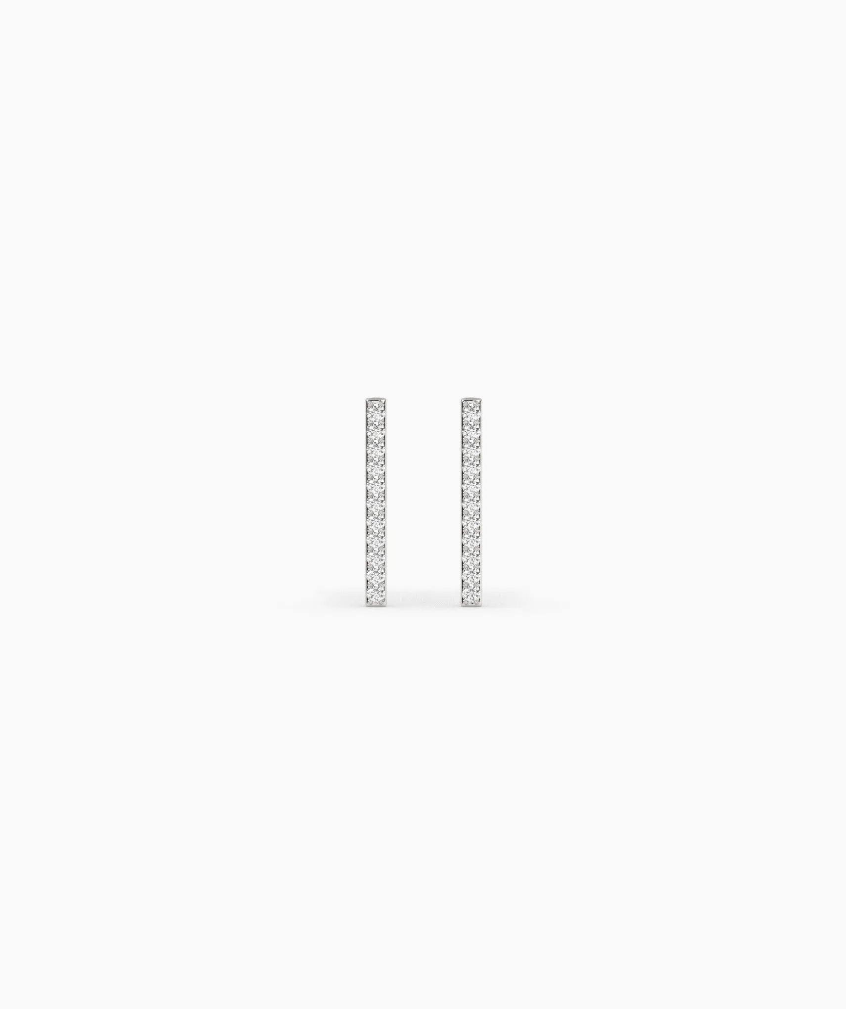 14K Gold Diamond Bar Stud Earrings