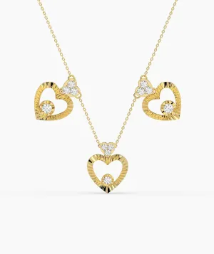 14K Gold Heart Medallion Necklace