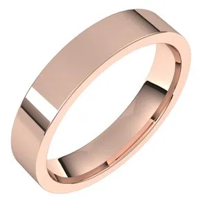 14K Rose 4 mm Flat Comfort Fit Light Band Size 7