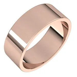 14K Rose 7 mm Flat Band Size 11