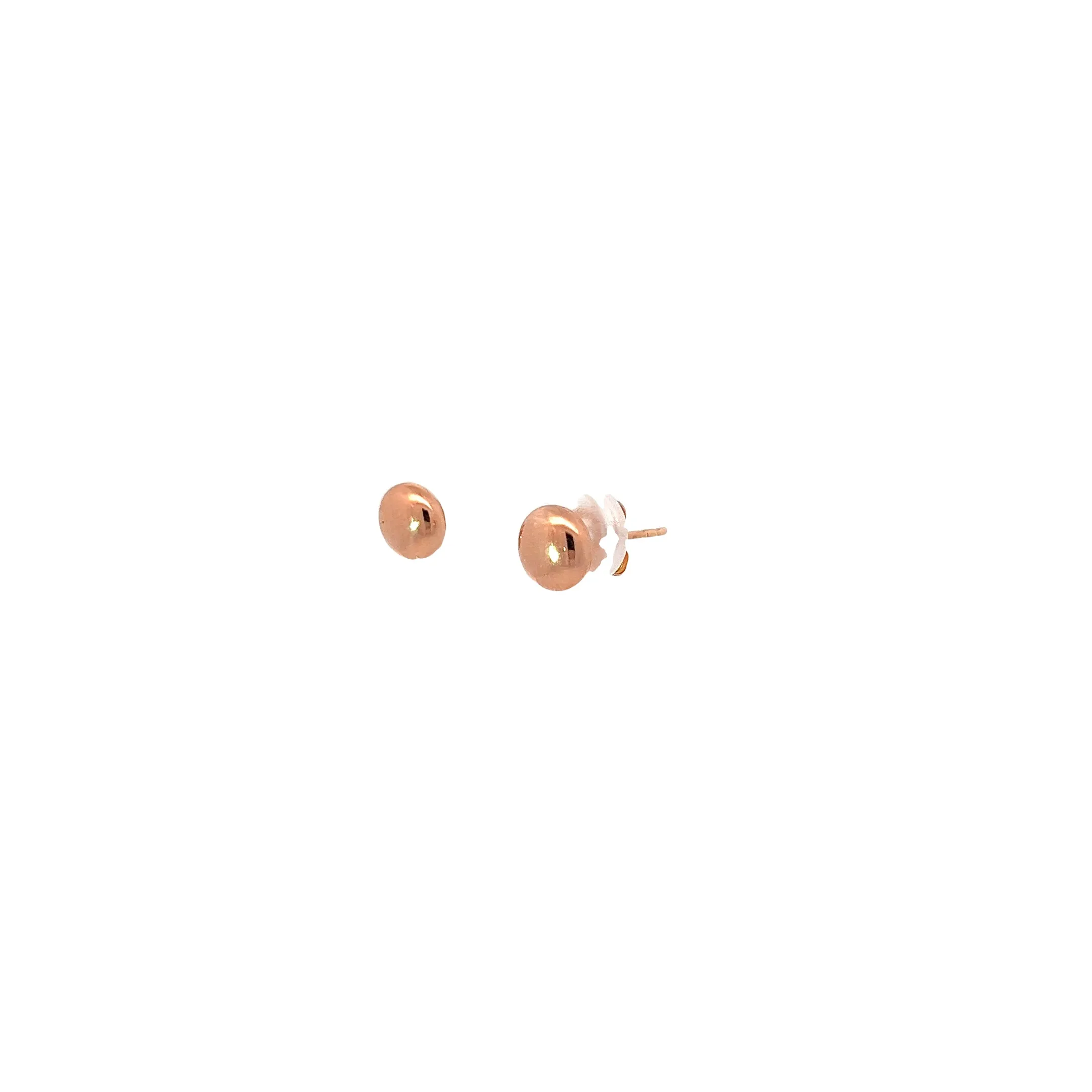 14k Rose and Yellow Gold Pebble Stud Earrings 7.0mm