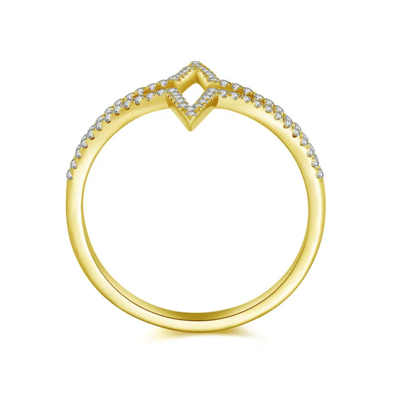 14K Solid Gold Ring Exclusively Handcrafted 0.211 Carat Natural Diamond (H-F Color, VS1-VS2 Clarity)