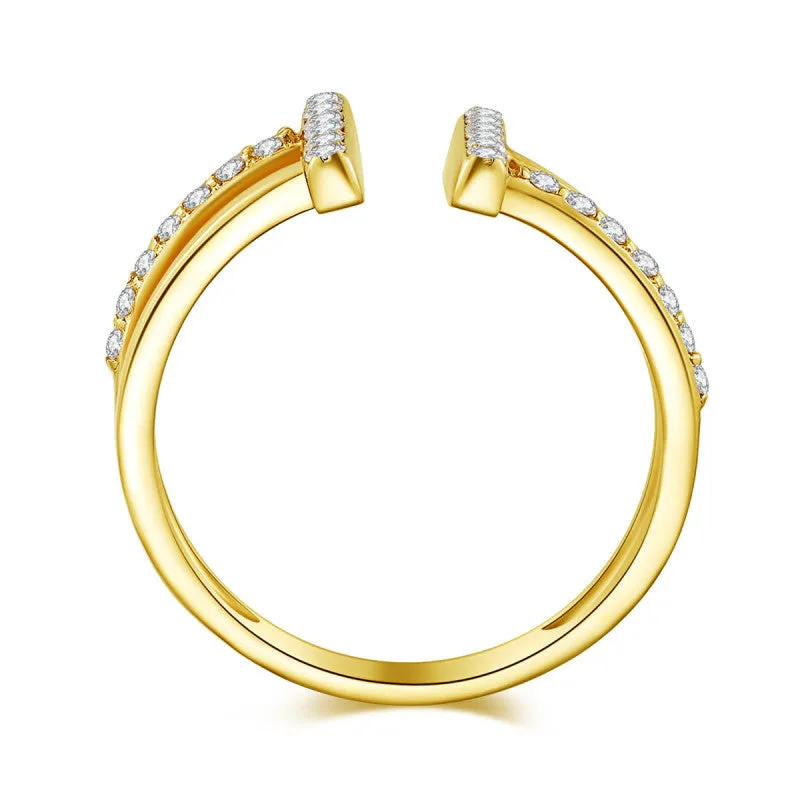 14K Solid Gold Ring Exclusively Handcrafted 0.295 Carat Natural Diamond (H-F Color, VS1-VS2 Clarity)