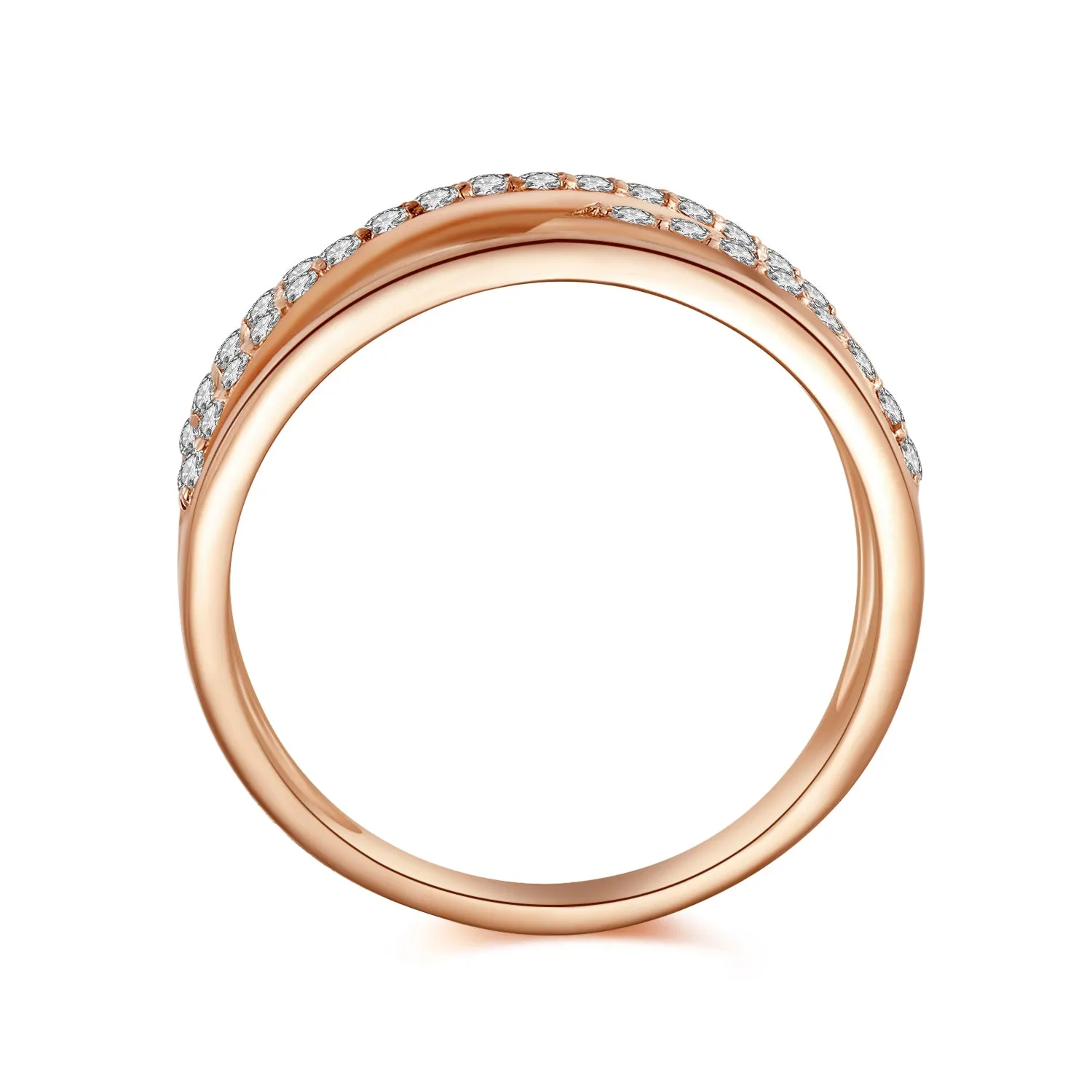 14K Solid Gold Ring Exclusively Handcrafted 0.388 Carat Natural Diamond (H-F Color, VS1-VS2 Clarity)