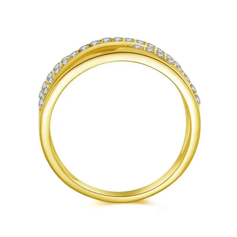 14K Solid Gold Ring Exclusively Handcrafted 0.388 Carat Natural Diamond (H-F Color, VS1-VS2 Clarity)