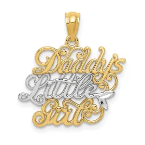 14k Two Tone Gold Daddys Little Girl Pendant