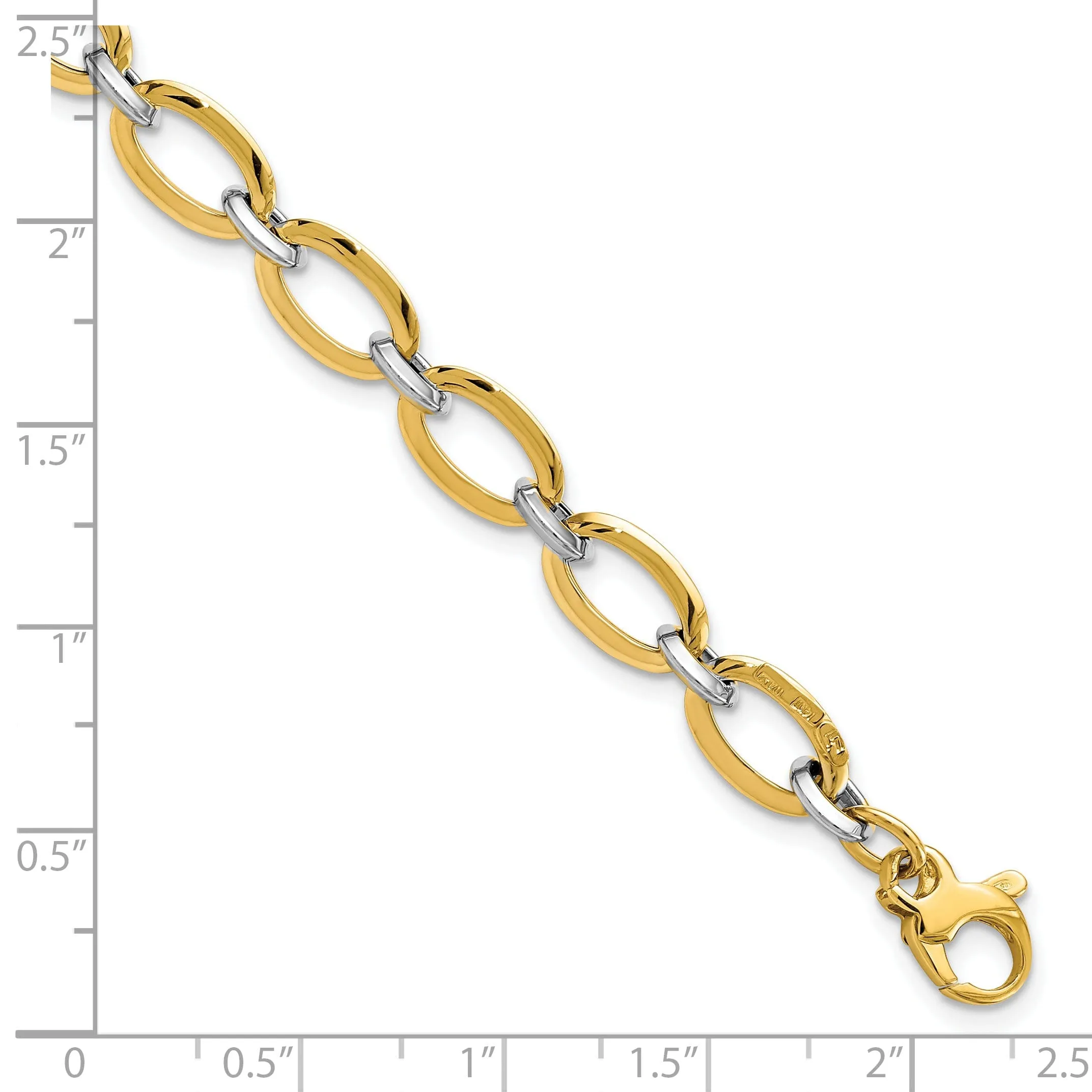 14k Two Tone Gold Polished Bracelet