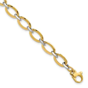 14k Two Tone Gold Polished Bracelet