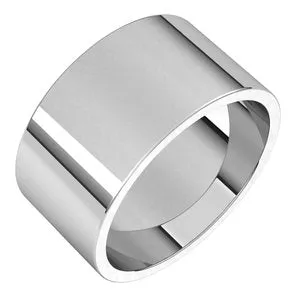 14K White 10 mm Flat Band Size 7