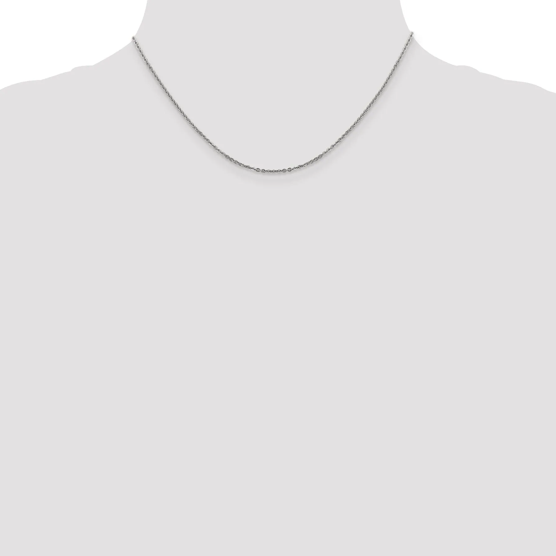 14K White Gold 1.7 mm Flat Cable Chain