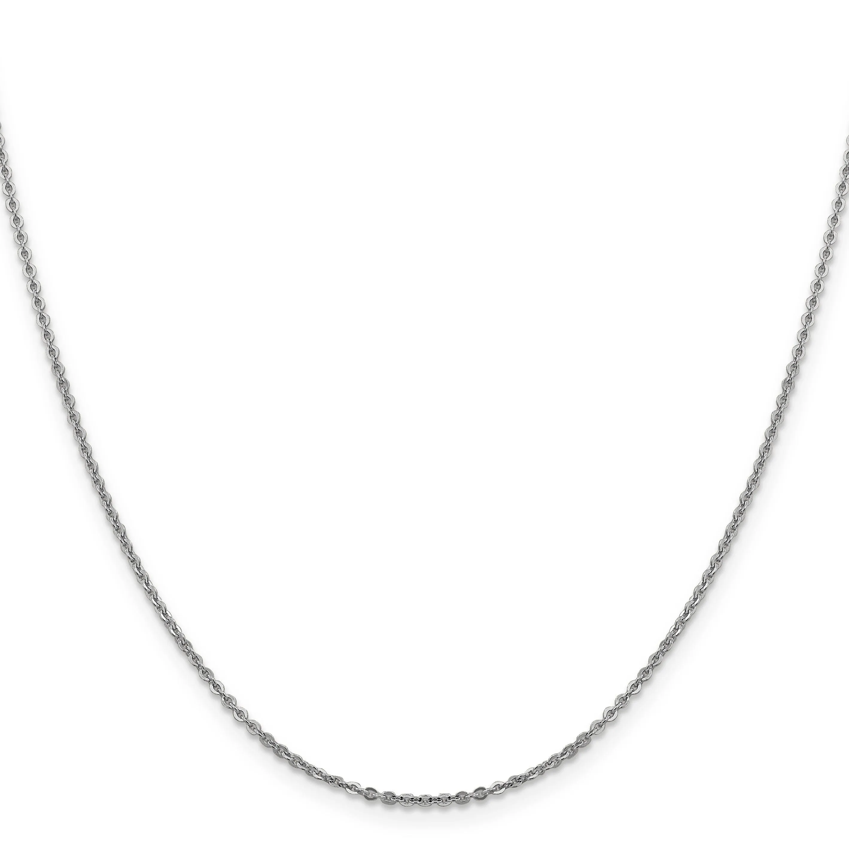 14K White Gold 1.7 mm Flat Cable Chain