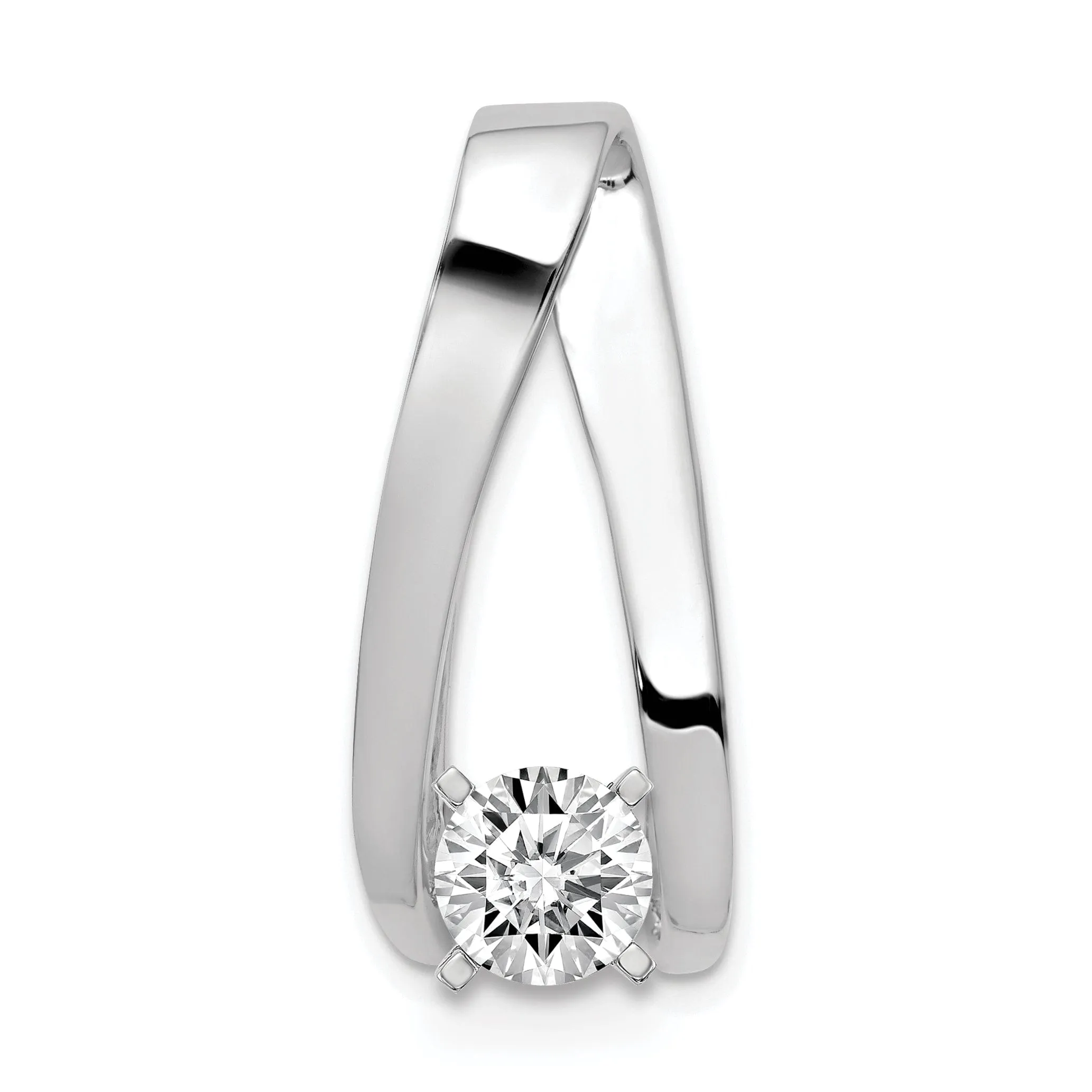 14k White Gold Peg Set Slide Mount