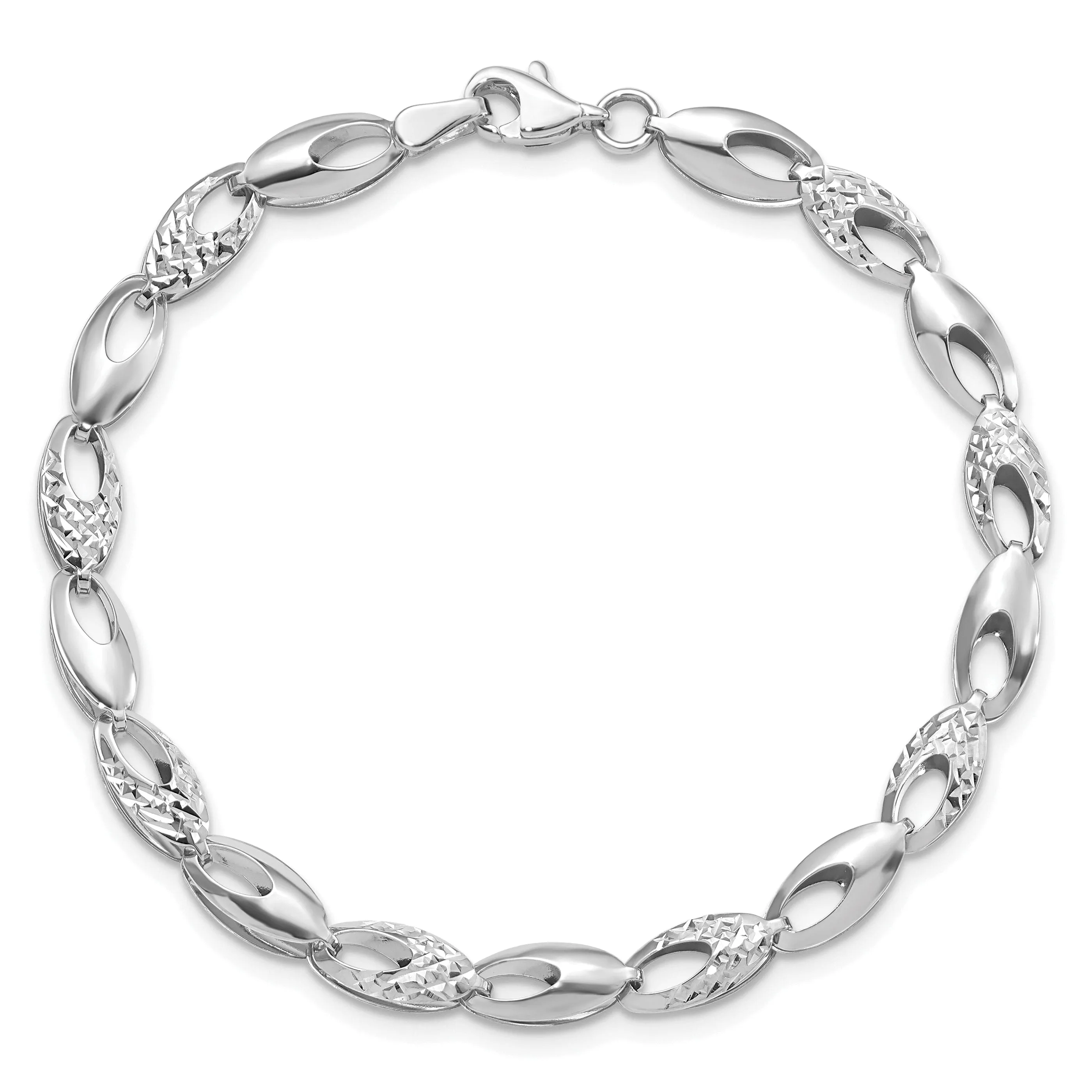 14k White Gold Polished D.C Bracelet