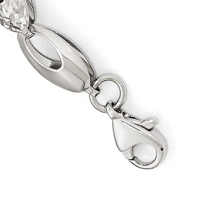14k White Gold Polished D.C Bracelet
