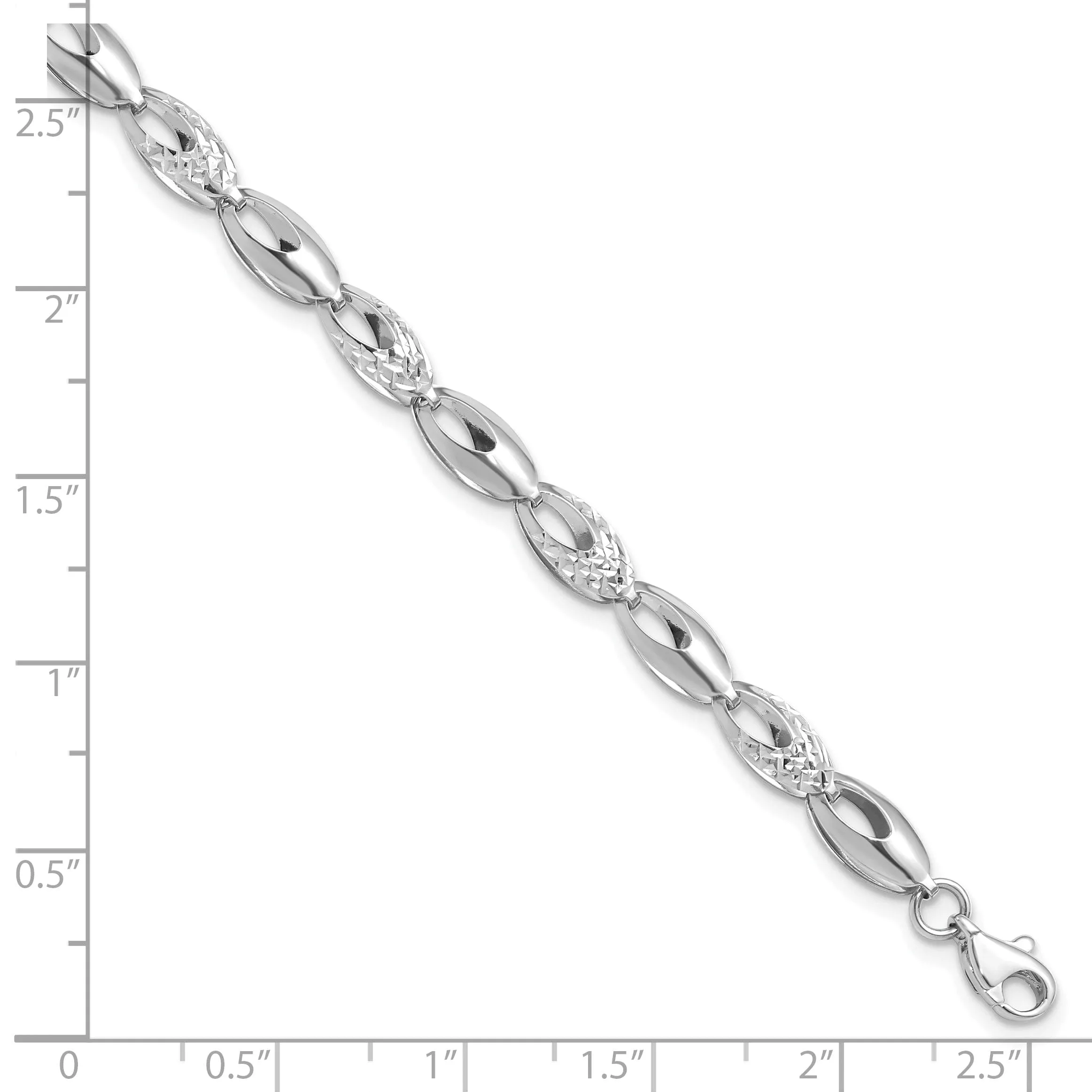 14k White Gold Polished D.C Bracelet