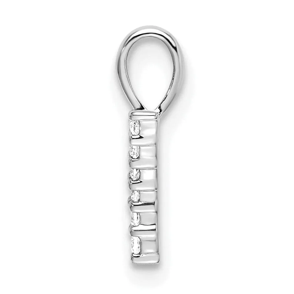 14k White Gold Polished Finish with Diamonds Number 7 Pendant
