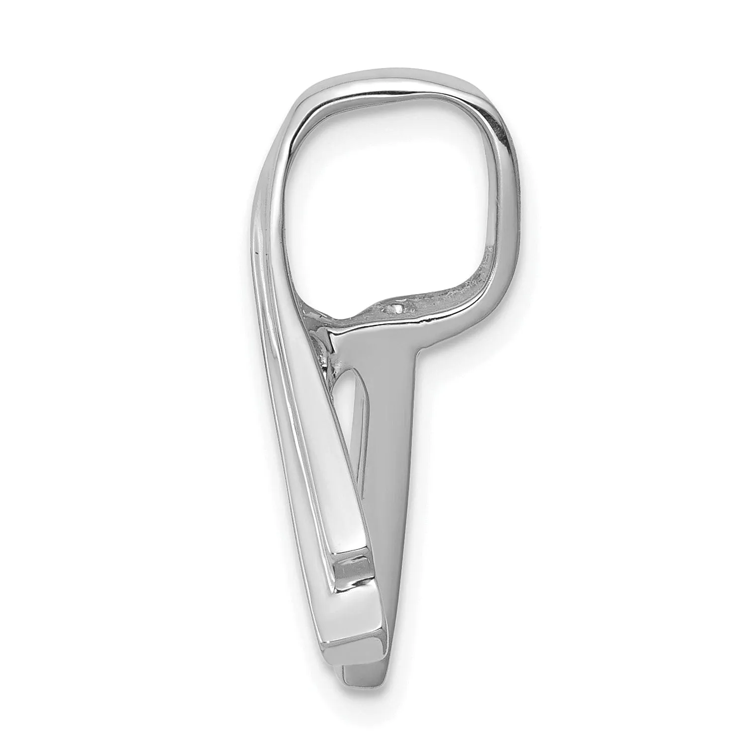 14k White Gold Reversible Omega Slide Pendant
