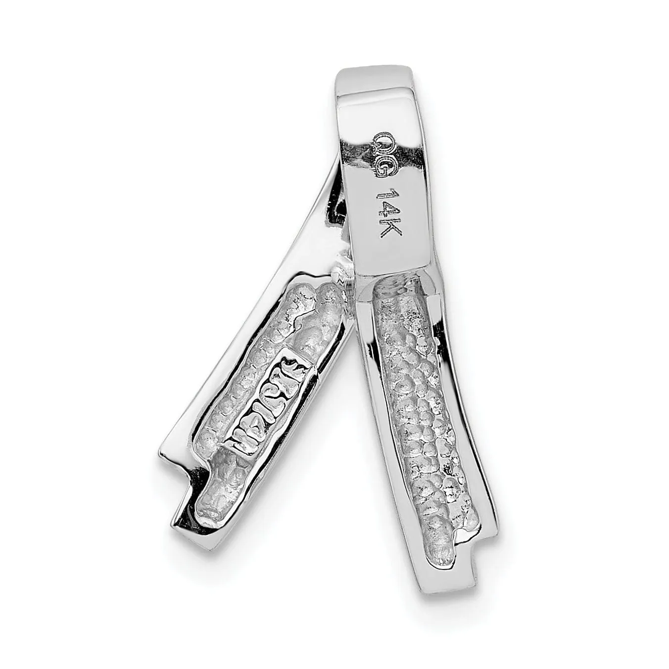 14k White Gold Reversible Omega Slide Pendant