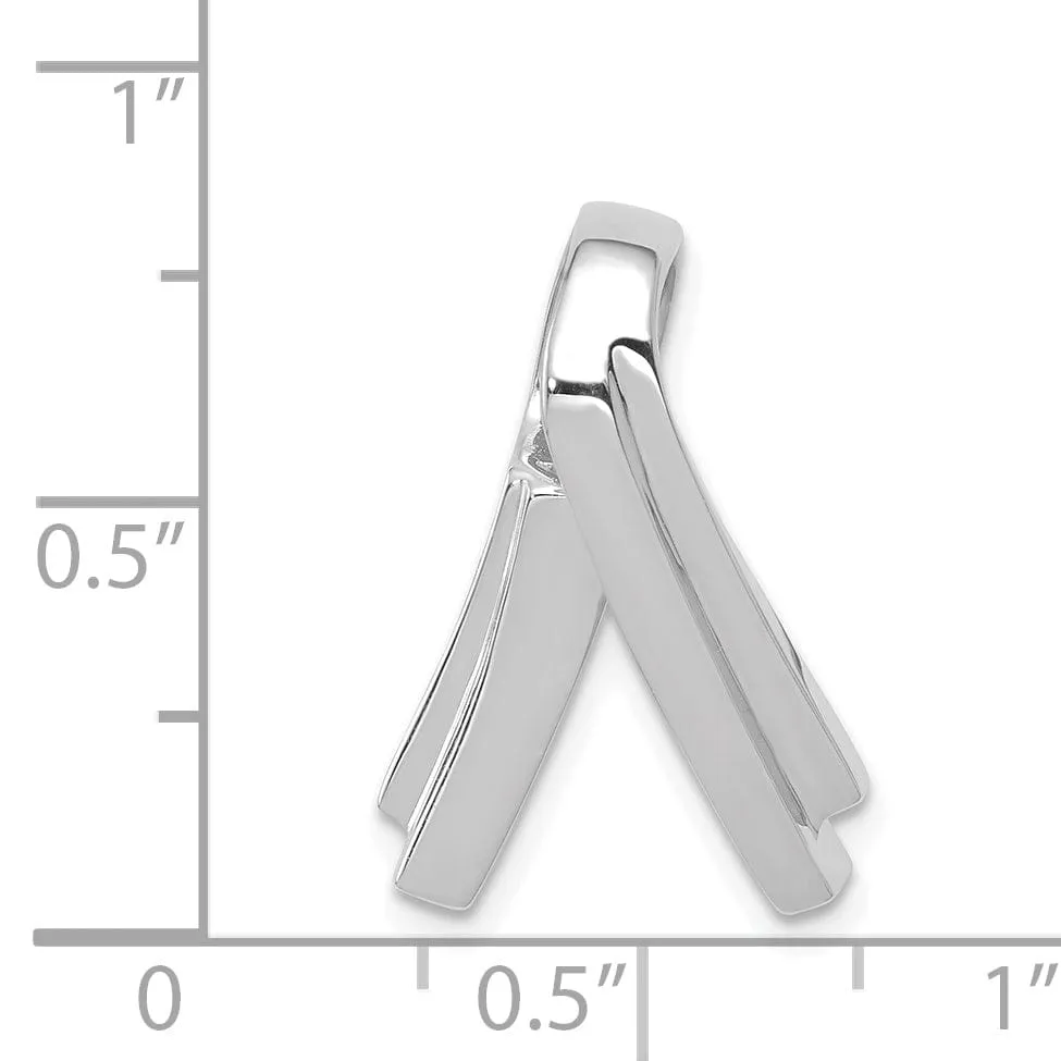 14k White Gold Reversible Omega Slide Pendant