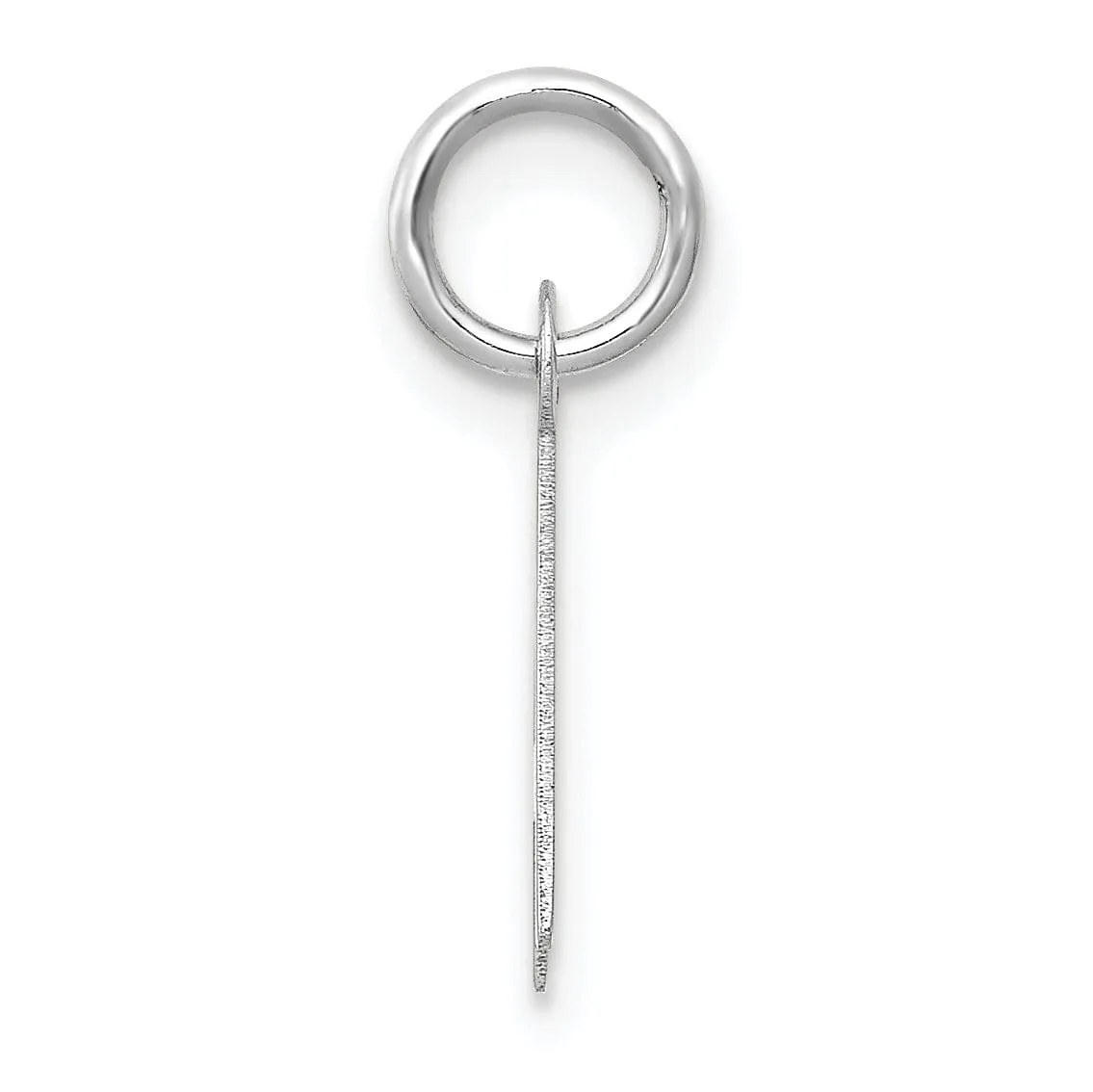 14k White Gold Small Slanted Block Letter A Initial Pendant