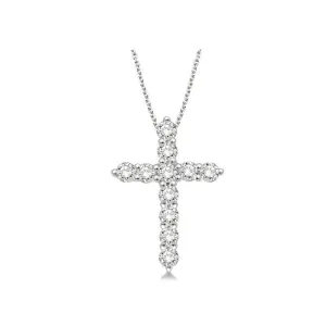 14K (White, Yellow) Gold Diamond (0.25ct) Cross Pendant