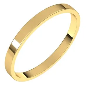 14K Yellow 2 mm Flat Ultra-Light Band Size 8