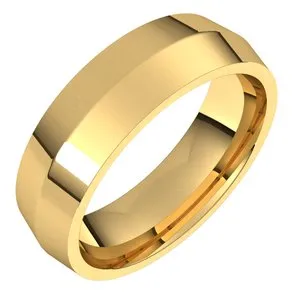 14K Yellow 6 mm Knife Edge Comfort Fit Band Size 13