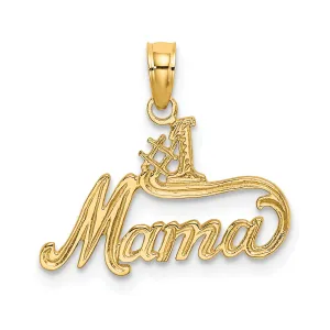 14k Yellow Gold #1 MAMA Charm Pendant