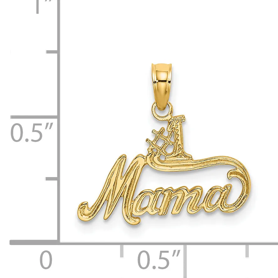 14k Yellow Gold #1 MAMA Charm Pendant