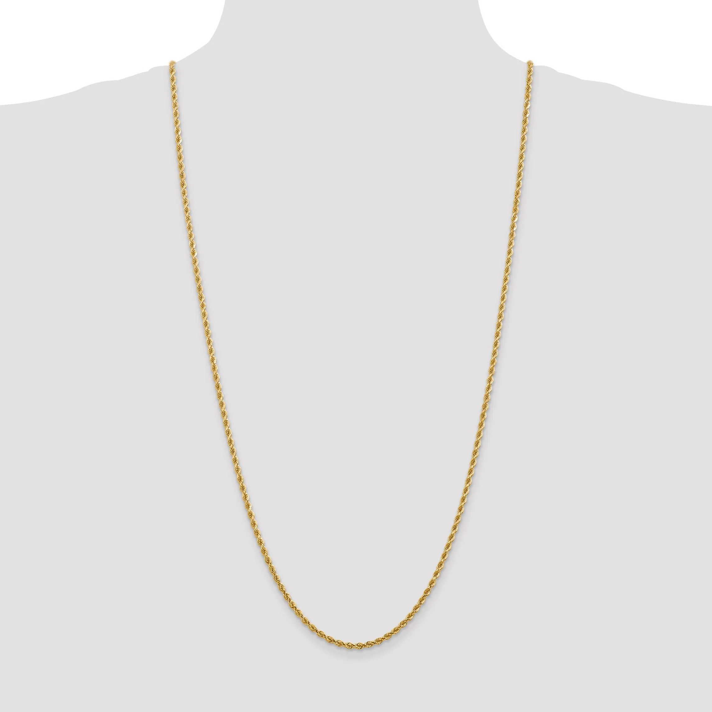 14k Yellow Gold 2.75mm D.C Rope Chain